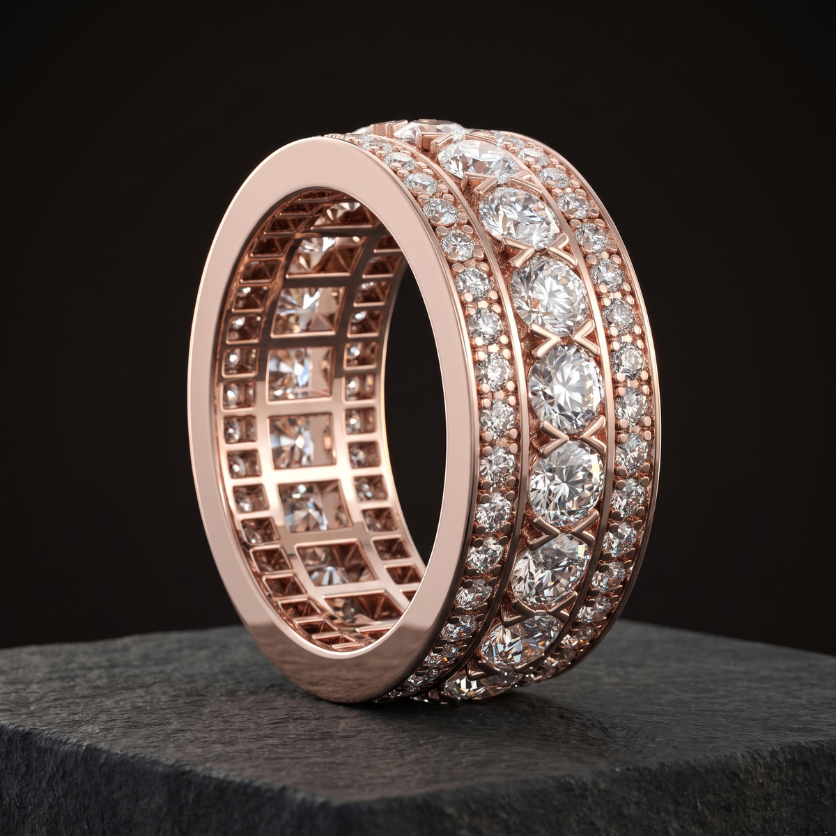 Imperial Eternity band in rose gold — design visualization