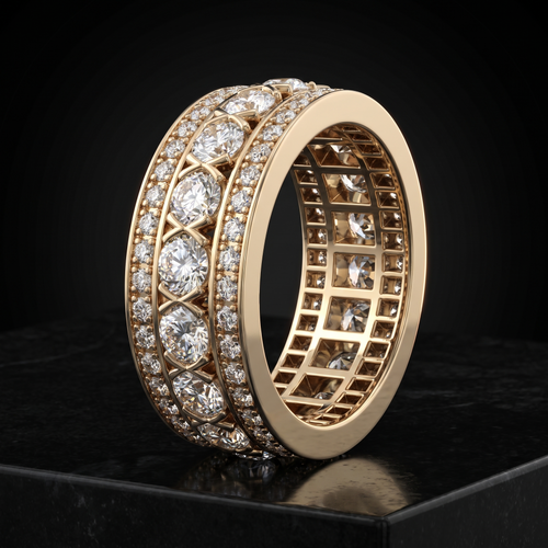 Imperial Eternity band in yellow gold — design visualization